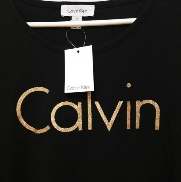 Calvin Klein Gold Logo Tee NWT - Picture 3 of 3